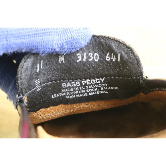 GH Bass Weejuns Womens 11M Red Burgundy  Leather Peggy Penny Mules Loafers Shoes - Picture 12 of 14